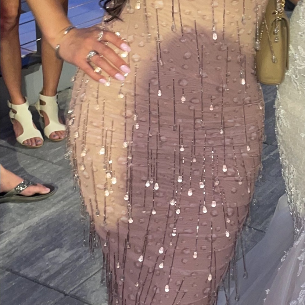 H.ours beaded water droplet dress